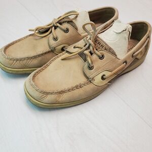 Sperry Top Sider Women's Tan Leather Boat Shoes Size 9.5 M‎